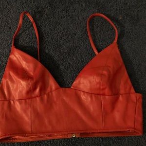 Red pleather bralette
